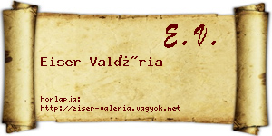 Eiser Valéria névjegykártya